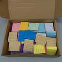 PerKoop 48 Pads Mini Lined Sticky Notes 1.5 x 2 Inch Bright Ruled Stickies Colorful Memo Pads for Students Business Home Office Supplies, 12 Colors, 4800 Sheets