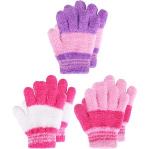 EBOOT Kids Gloves Full Fingers Knitted Gloves Warm Mitten Winter Favor for Little Boys and Girls(Color Set 4, 4-7 Years)