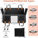 Dog Seat Cover for Back Seat Hard Bottom,Holds 500 lbs,Waterproof Dog Car Seat Cover for Back Seat Extender,Scratch-Proof Pet Hammock for Car,SUV,Truck - with Mesh Window & Storage,BlackOR