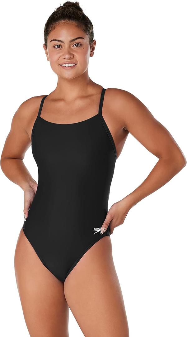 Speedo Women's Swimsuit One Piece Prolt Flyback Solid Adult Team Colors (26, Eco Team Black)