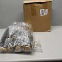 Lenwen 18 Packs Mini Christmas Trees Christmas Decor Bottle Brush Christmas Trees with 6 LED Lights 11.8'' 5 Size Pine Trees with Wooden Bases Mini Bottle Brush Trees Tabletop(Green and Silver)