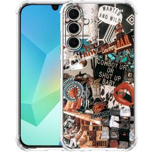 Western Cowboy Cowgirl Case Compatible with Samsung Galaxy A16,Retro Country Art Collage,Trendy Soft Bumper TPU Case for Galaxy A16