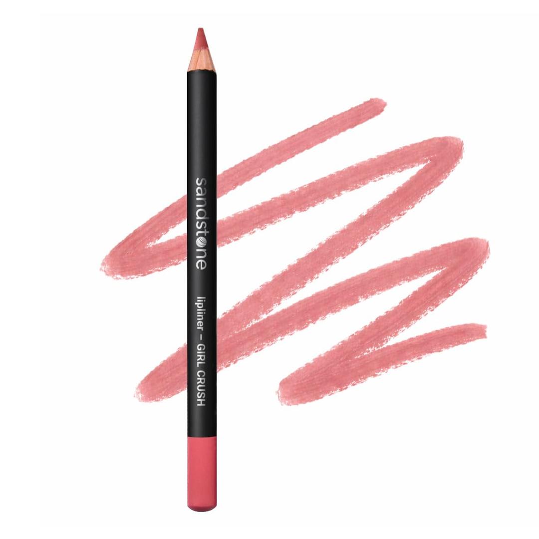 Sandstone Scandinavia Hypoallergenic Lip Liner Pencil  Smooth & Long-Lasting  Fragrance-Free, Vegan  for Sensitive Lips  Muted Pink (0.04 Ounce (Pack of 1), Girl Crush)