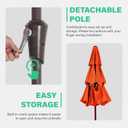 JEAREY 9FT 3 Tier Patio Umbrella Outdoor Market Umbrella Table Umbrellas with 8 Ribs 1.5 Pole Push Button Tilt and Crank UV Protection for Garden,Orange