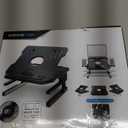 AboveTEK Laptop Stand, 20 Angles Two-Layer Height Adjustable Laptop Stands, Portable Laptop Riser with 360 Rotating Base Storage Space & Extra Phone Holders Compatible with 10''-17'' Laptops Black