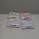 MAQUITA 4 Pack 6.7 x 3.7 x 2 inch Plastic Snack Container with Lids, 2 Compartment Food Container, Travel Lunch Containers with forks for Fruits/Candies, Divided Food Storage Container