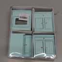 Dollhouse Decoration Accessories, 1:12 Dollhouse Miniature 4 Pcs Wooden Kitchen Stove Sink Cabinet Set
