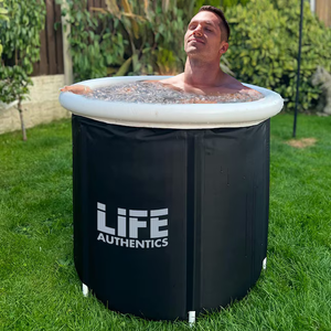 LIFE AUTHENTICS ICE BATH COLD PLUNGE Black Plastic and Metal Spin wheel