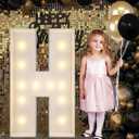 4FT Marquee Light Up Letters H, Big Marquee Letter for Baby Shower Birthday Engagement Wedding Marry Me Party Decor