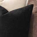 MIULEE 26x26 Inch Pack of 2 Euro Sham Decorative Throw Pillow Covers Soft Chenille Throw Pillows Textured Cushion Covers for Bed Couch Sofa Bedroom Living Room, Black