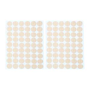 Self-Adhesive Screw Hole Stickers PVC Cover Caps Dustproof for Wooden Furniture Cabinet 21mm 2 Sheets/108 Pcs Light Oak