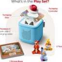 Toniebox 2 Audio Player Bundle for Kids 3+ with Winnie The Pooh, Tigger, Eeyore Figurines and Tonieplay Game & Controller - Sky Blue
