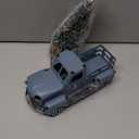 Blue Truck Decor Metal Small Cute Farm Car Decor Vintage Tree Flowers Handcrafted Decor Blue Metal Car Gift Boxes Pickup Truck Model