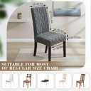 Moukeren 6 Pcs Stretch Chair Covers for Dining Room, Jacquard Soft Thick Solid Boho Faux Fur Fabric, Dustproof, Removable & Washable for Bedroom, Living Room, Kitchen, Hotel, Banquet (Light Grey)