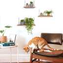 Floating Shelves Set of 3 Rustic Solid Wood Floating Shelf Wall Storage Shelves for Living Room, Bedroom, Bathroom, Kitchen Laundry, Office,no Drill Shelf (Light Color L+M+S)
