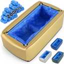 LYSHIYI Shoe Covers Machine Automatic Shoe Cover Dispenser with 200pcs Disposable Plastic Shoe Cover for Home, Office, Supermarket, Factory, Hospital (Gold)