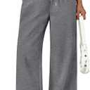 Trendy Queen Womens Wide Leg Sweatpants Drawstring High Waisted Lounge Barrel Pants Fall Baggy Athletic Joggers with Pockets.S