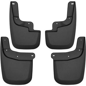 Front & Rear Mud Guards | 2015-2022 Chevrolet Colorado, GMC Canyon w/o Flares or Cladding (Excludes ZR2), Front & Rear Set - Black, 4 Pc | 58236 