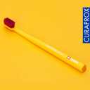 Curaprox CS 12460 Velvet Soft Toothbrush Sensitive Gum Care | Ultra-Gentle Cleaning with 12,460 Filaments | Single Pack, Yellow-Burgundy