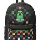 Minecraft Backpack for Boys Kids Teens Adjustable Straps Front Pocket Daypack Backpacks for Sports Gym School Gamer Gifts (Black)