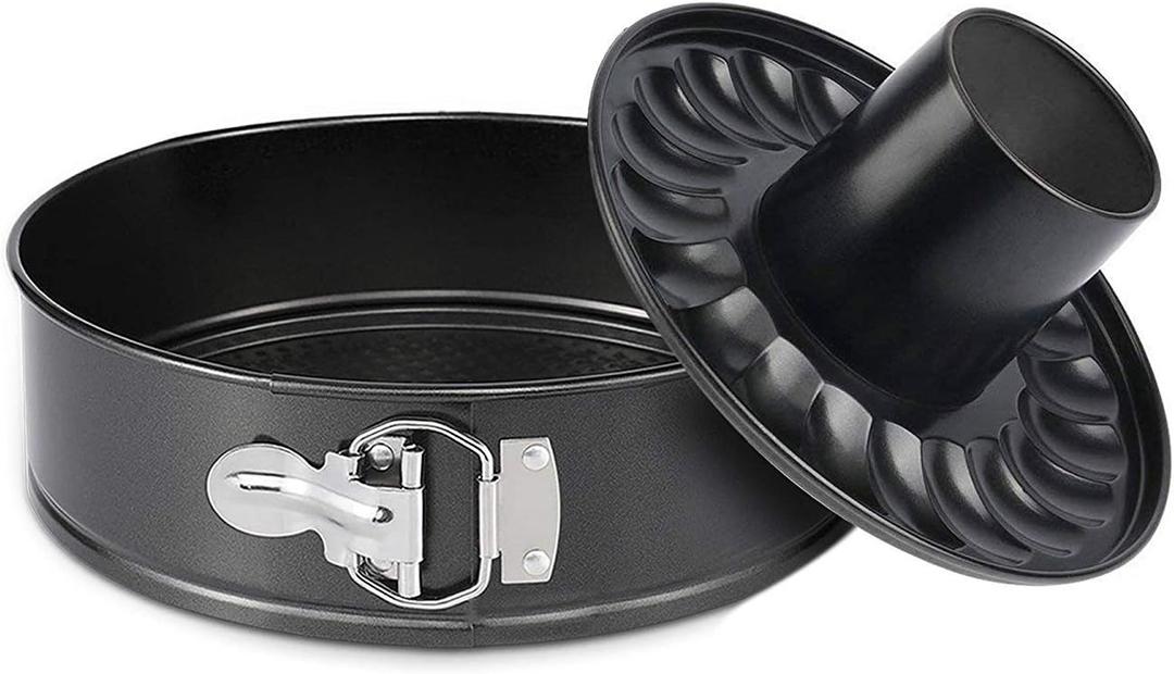 Mingcao 9 Inch Springform Pan, Nonstick Cake Pan, Heavy Duty Cheesecake Pan, Ice-Cream Cake Pan, 2 in 1 with Removable Bottom and Quick-Release Latch for Oven Baking - Gray