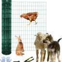 Tongmo 2 ft x 100 ft Green PVC Coated Welded Wire Fence, 16GA Garden Chicken Wire Fence Roll, Mesh Size 2" x 4" Hardware Cloth, Ideal for Yard Protection and Poultry Netting