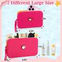 Biubee 2 Sizes Silicone Pouches fits Bogg Bag Accessories - Large Insert Bag with Charms for Keeping Phone Makeup Cash Keys from Sand Water (Pink)