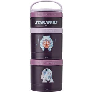 Whiskware Star Wars Stackable Snack Containers for Kids and Toddlers, 3 Stackable Snack Cups for School or Travel, Ashoka and R2D2