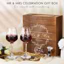 Wedding Gifts for Couples 2026 Mr and Mrs Engraved Wine Glasses Engagement Gift for Newlywed Bachelorette Bridal Shower Gifts for Bride and Groom Present for Bride To Be His and Hers