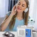 SEMIER Small Cassette Player Recorder, Portable AM FM Vintage Tape Cassette Player with Big Speaker and Headphones, Built-in Microphone, Powered by DC or AA Battery for Walking