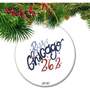 Chicago Marathon 2025 Finisher's Ornament - 26.2 Mile Commemorative Keepsake, Race Day Memorial Gift for Runners