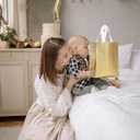 16 Pcs Metallic Bling Small Gift Bags Bulk with Cardboard Bases, Glossy Gold Reusable Party Bags for Birthday, Wedding, Christmas, Parties- 10.2x3.9x8.3 In