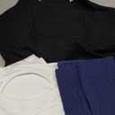 V FOR CITY Racerback Tank Tops for Women with Shelf Bra Cotton Wide Strap Camisole Yoga Cami Shirts 3 Pack (Medium, Black/White/Navy Blue)