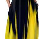 Women's Summer Maxi Dress Long Dress Casual Boho Sleeveless Strap Smocked Tiered Long Beach Sun Dresses (Yellow, XXL)