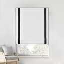 LazBlinds No Drill Cordless Roman Shades, 37'' W x 64'' H, White-Black
