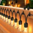 Outdoor String Lights Clips, Weatherproof Cable Hanger Hooks for Hanging Fairy Lights, Holiday Decor - Black, 50 Pack