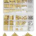 Raogoodcx 360pcs M2 M3 M4 Male Female Brass Spacer Standoff Screw Nut Assortment Kit with Box