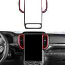 Center Console Cover Navigation Screen Panel Cover Trim Fit for 2024 2025 2026 Ford Ranger XLT Lariat Raptor, Dashboard Frame GPS Screen Trim Center Console Display Cover(for 12 Inch Screen)