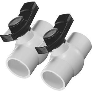 2Pcs 2 inch PVC Ball Valve, 2 inch Shut Off Valve with Easy to Rotate Slip, PVC Ball Valve with "T" Nimble Handle for Swimming Pool, Irrigation, Sewage Pipes