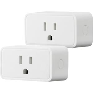 Smart Plug with Timer Function, Voice Control, WiFi Outlet, Works with Alexa Only, Schedule, APP Control, 2.4 GHz Wi-Fi, No Hub Required, 2-Pack, White