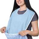Avalon Towels Waterproof Adult Bibs for Women, Clothing Protector bibs for adults senior citizens washable (Blue (Pack of 12))