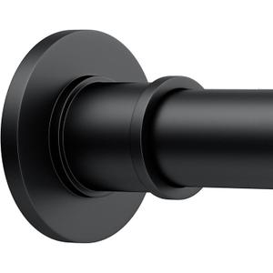 Shower Curtain Rod Adjustable 18-64 Inch, No Drilling Non Slip Stainless Steel Spring Tension Curtain Rod for Window or Bathroom, Matte Black