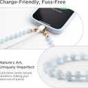 Natural Stone Phone Lanyard, Crystal Beaded Crossbody Strap for Women, Hands-Free Anti-Loss Chain with Tether Tab