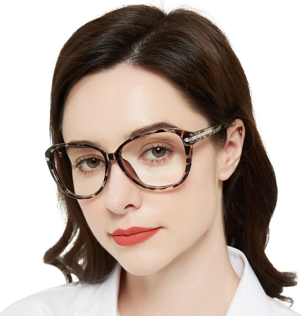 Reading Glasses 1.25 for Women Round Readers 100 125 150 175 200 225 250 275 300 350 400 500 600 Magnification (Grey Tortoise 1.25+) (V-clear Lens-grey Tortoise Frame)