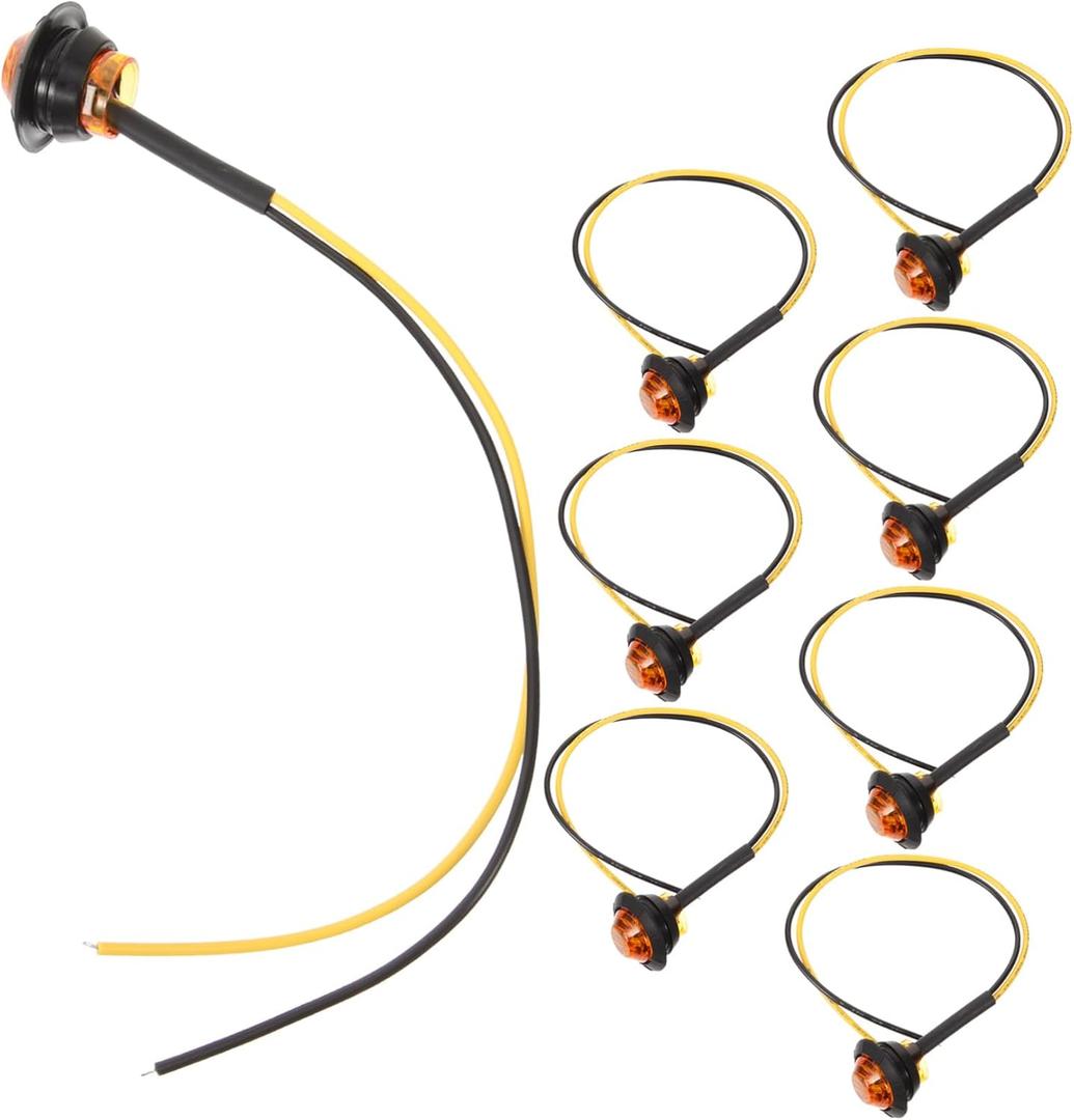 8pcs Round LED Indicator Trailer Side Marker Lights for Truck Camper Van Boat Bright Easy Install Energy Efficient Safety Lamps