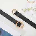 Women Leather Belt for Jeans Pants Ladies Casual Waist Belt Fashion Women Belt with Gold Buckle