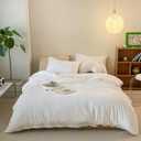 CLOTHKNOW White Queen Comforter Set 3Pcs White Bedding Comforter Sets Soft All Season Bed Comforter Sets Queen Comforter with 2 x Pillowcases