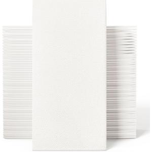 100 Count Disposable Hand Towels, Linen Feel Bathroom Hand Napkins, Soft And Absorbent Paper Napkin for Guest, Disposable Dinner Napkins for Kitchen, Parties, Weddings
