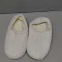 HomeTop Women's Fuzzy Curly Fur Memory Foam Loafer Slippers with Polar Fleece Lining Size 7/8