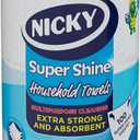 Nicky® Super Shine Multipurpose Paper Towel | Plastic Free Packaging | Paper Wrap | Larger Sheets | 3 Ply | Ultra Strong and Absorbent, 12pcs